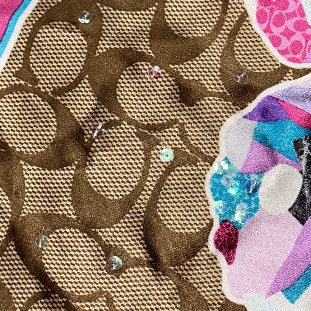 *EXTREMELY RARE* COACH Poppy Butterfly Silk Scarf - Picture 9 of 12